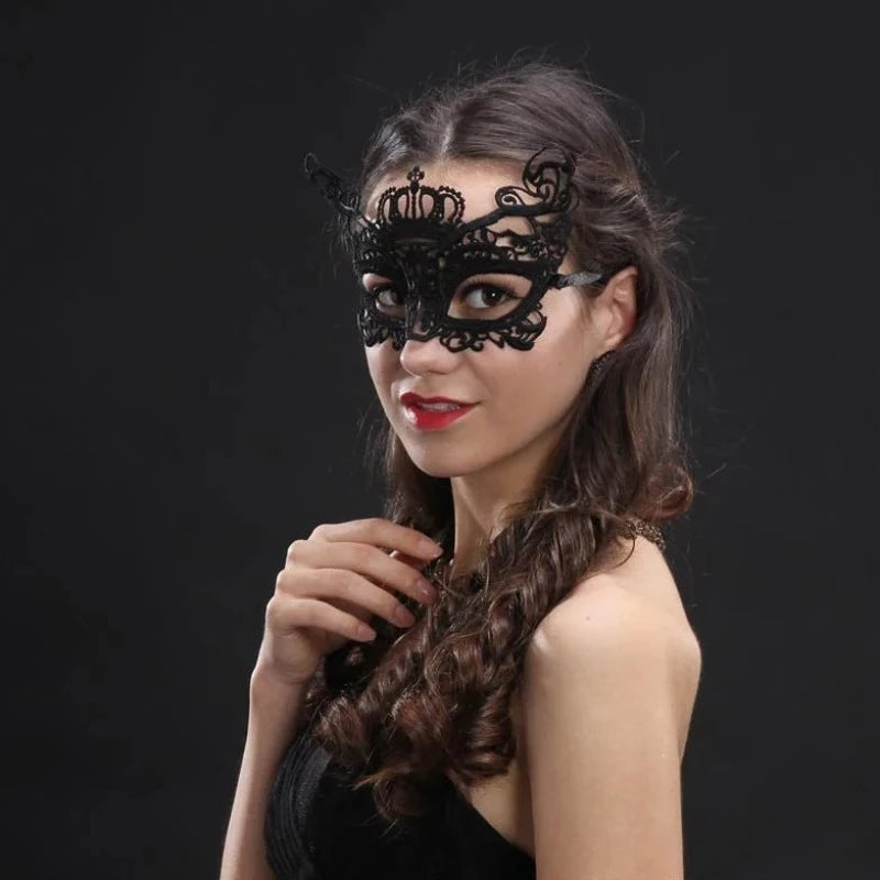 Noir Masque pour les yeux en dentelle classique