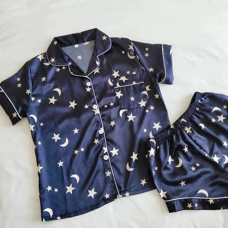 Pyjama Avec Motif De Lune - Bleu / s