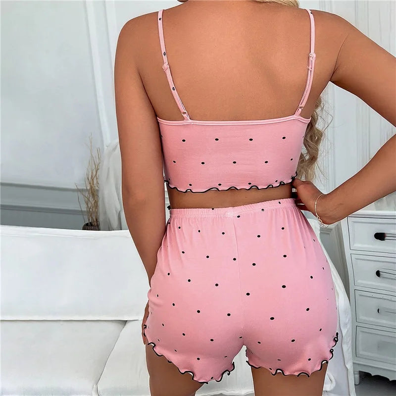  Pyjama femme deux pièces à pois