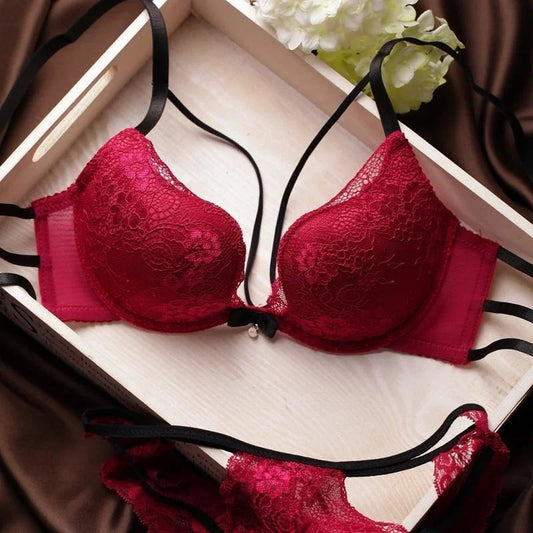 Rouge Lingerie Fine Bonnet Rembourré - Ensemble 2 Pièces