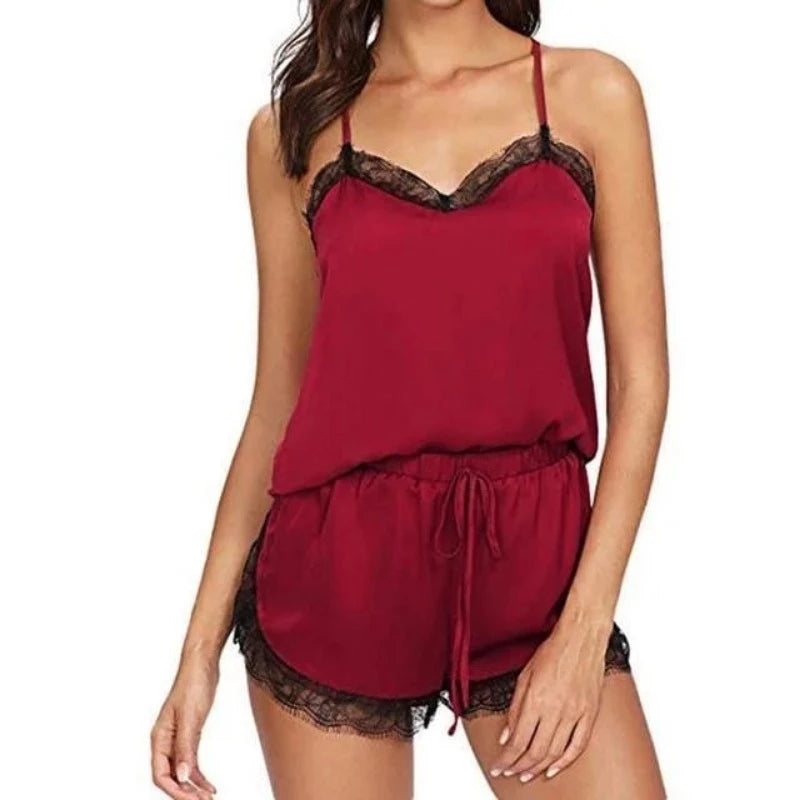 Rouge Pyjama Femme - Coupe Classique