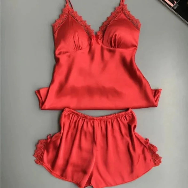 Rouge Pyjama Femme - Ensemble de Nuit Confortable