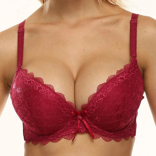 Rouge Soutien-gorge classique en dentelle