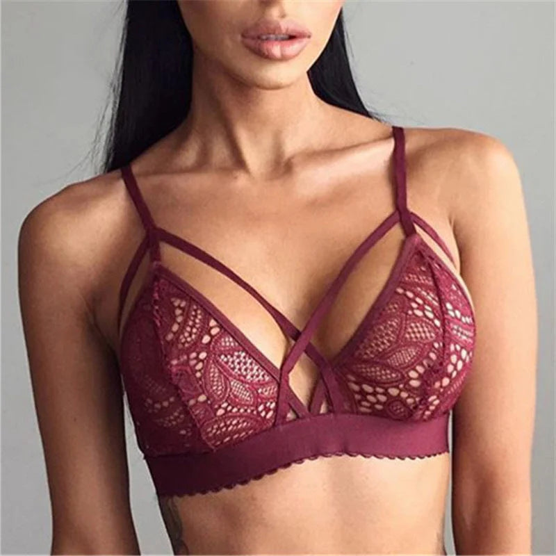  Soutien-gorge en dentelle à rayures décoratives