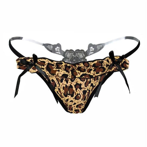String pour femme sexy - imprimé léopard - blanc / universelle