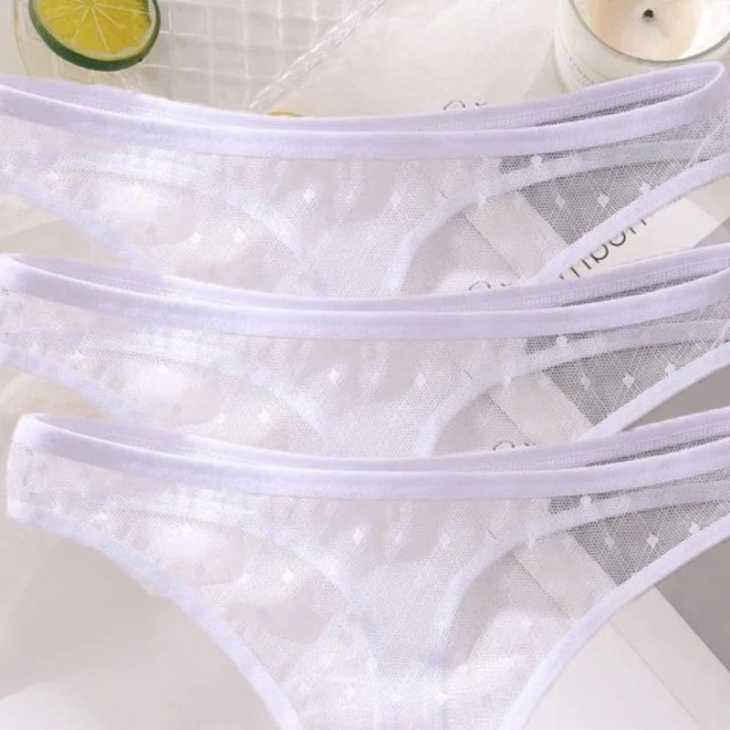 String Transparent Pour Femme - Pack De 3 - Blanc / m